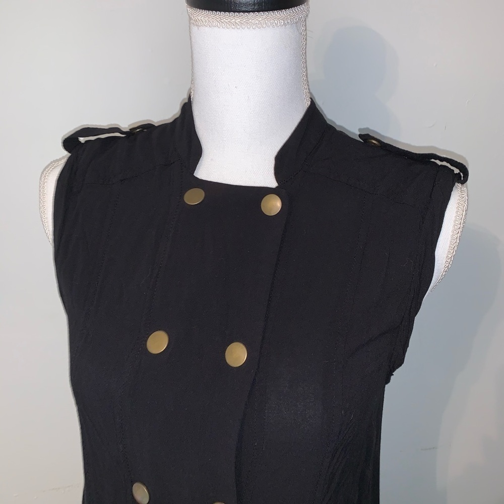 Jack Military-Inspired Black Dress, sz S - Picture 6 of 13